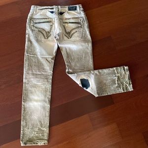 Mens Robin Jeans size 31 unique rare color embellished pocket flaps